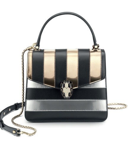 полосатая сумка через плечо FULL STRIPED METALLIC CALF от BULGARI
