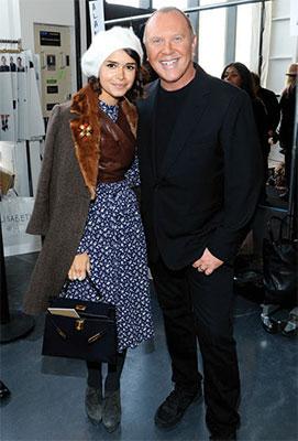 Дизайнер и Мирослава Дума за кулисами осеннего показа Michael Kors